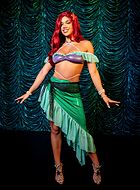 Ariel aus "Die kleine Meerjungfrau", Kostüm mit Top und Rock, Rüschenbesatz, off shoulder, Perlen